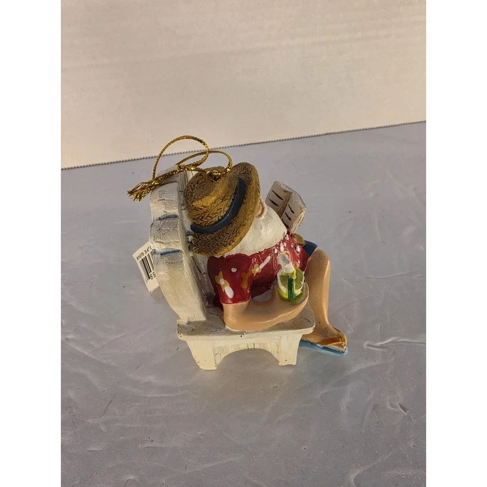 The Ganz Collection Beach Santa in Adirondack Chair Christmas Ornament Tropical